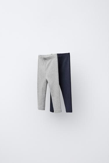 TWO-PACK OF PLAIN LEGGINGS - Grey marl by Zara