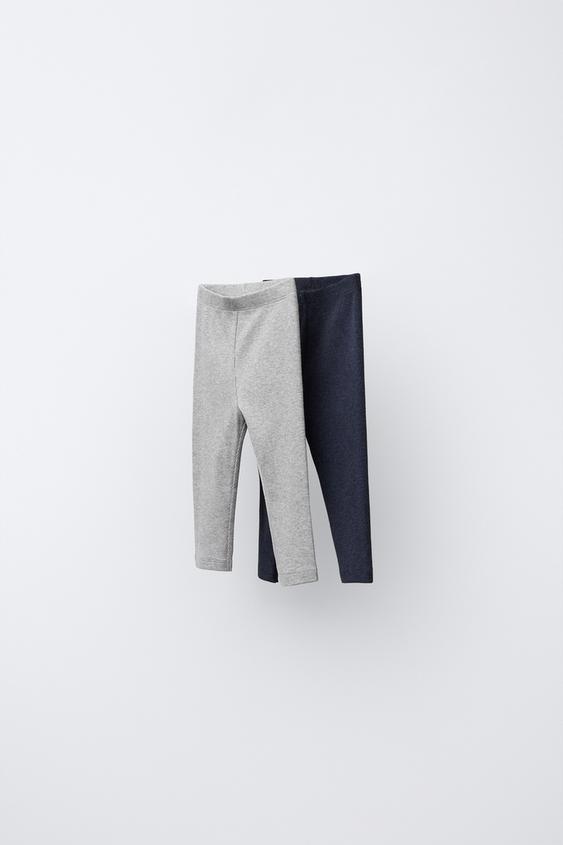 TWO-PACK OF PLAIN LEGGINGS - Grey marl by Zara - Image 0