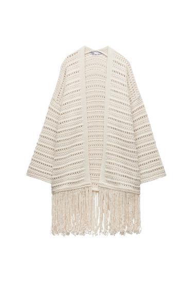 KNIT CARDIGAN WITH FRINGING