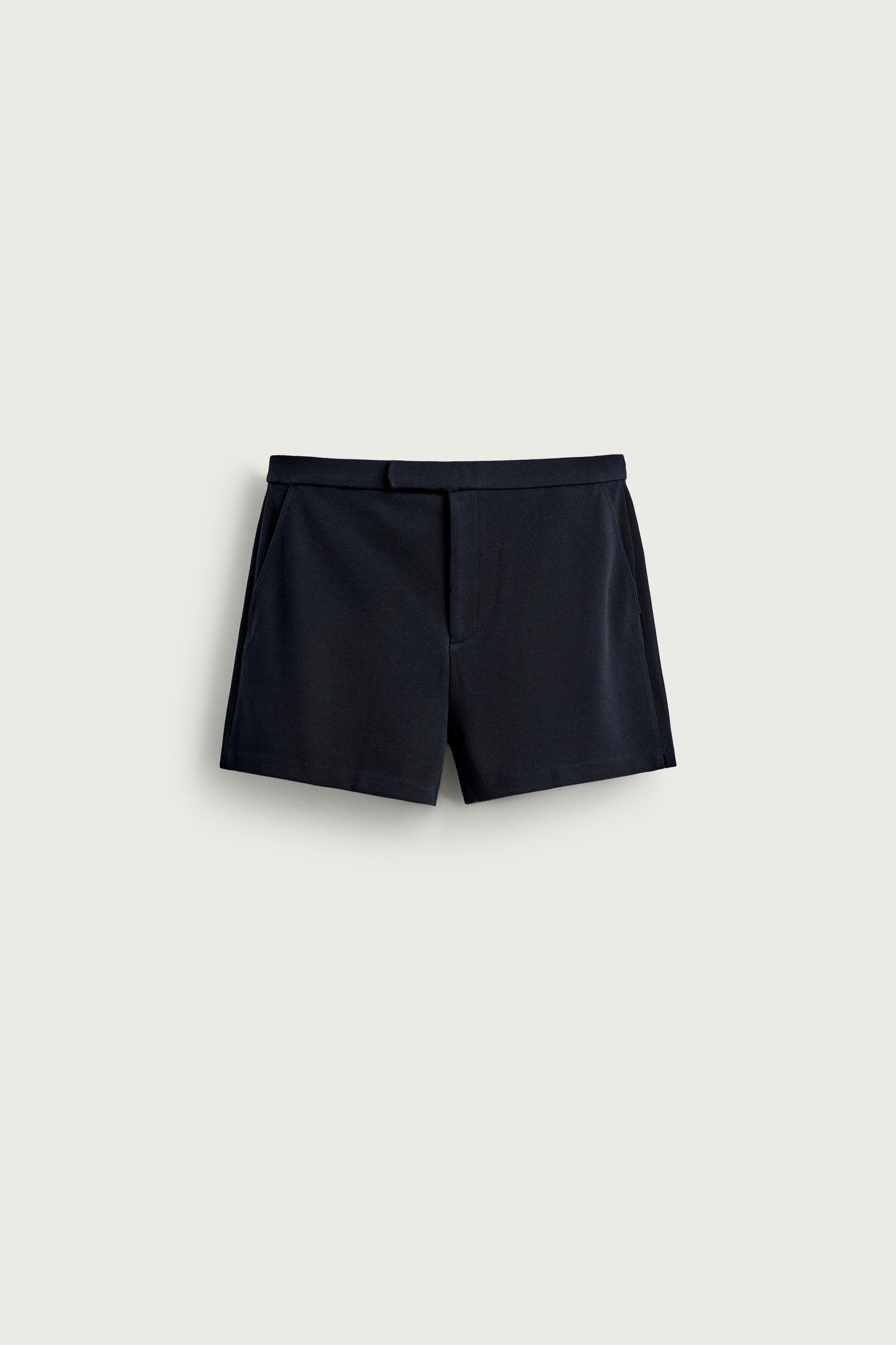 SHORT RETRÔ PIQUÊ - Azul-marinho | ZARA Brasil