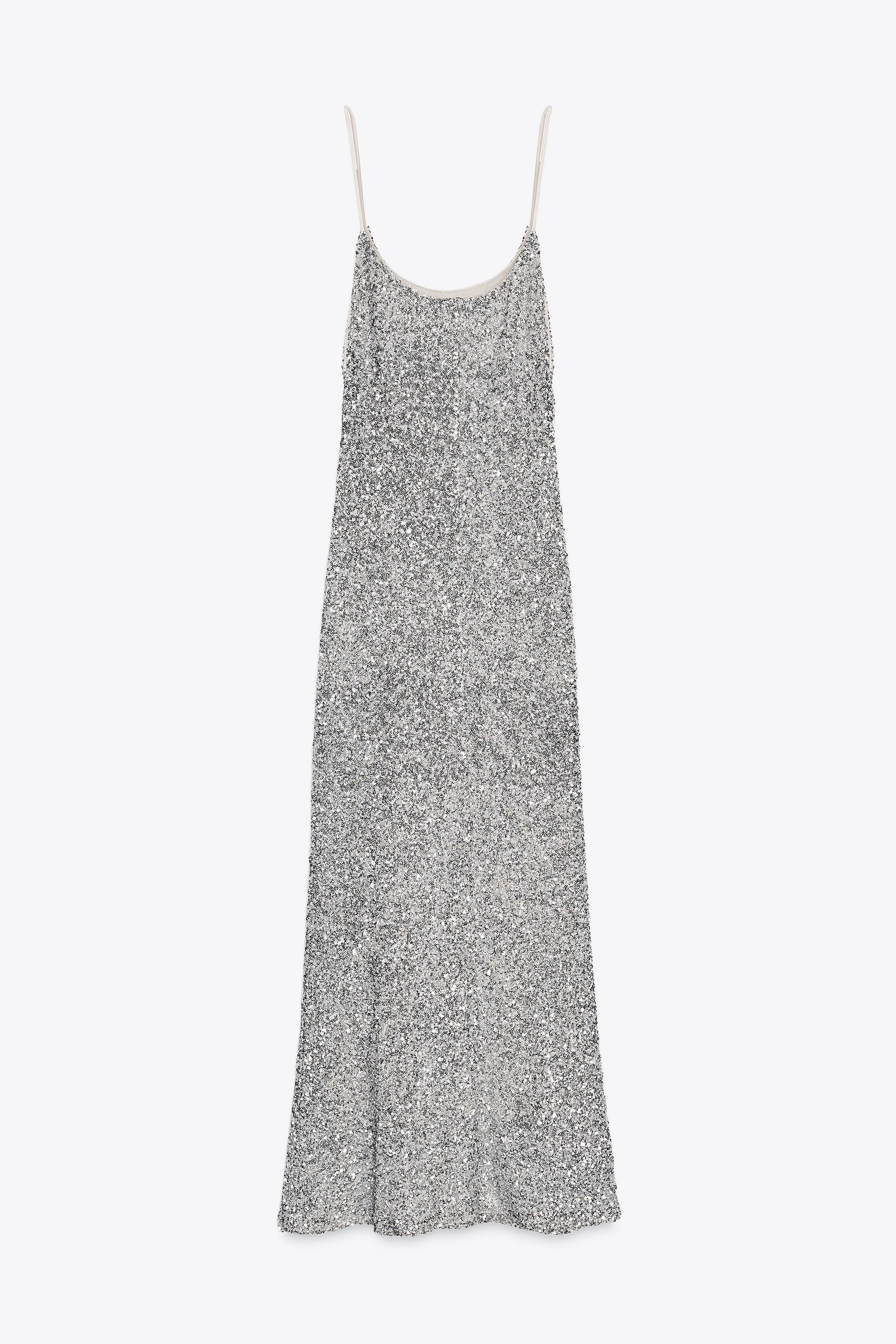 ZARA スパンコールキャミワンピース ドレス スパンコールキャミソールワンピース - シルバー | ZARA Japan