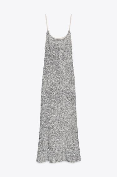 SEQUINNED CAMISOLE DRESS - Silver by Zara - Image 2