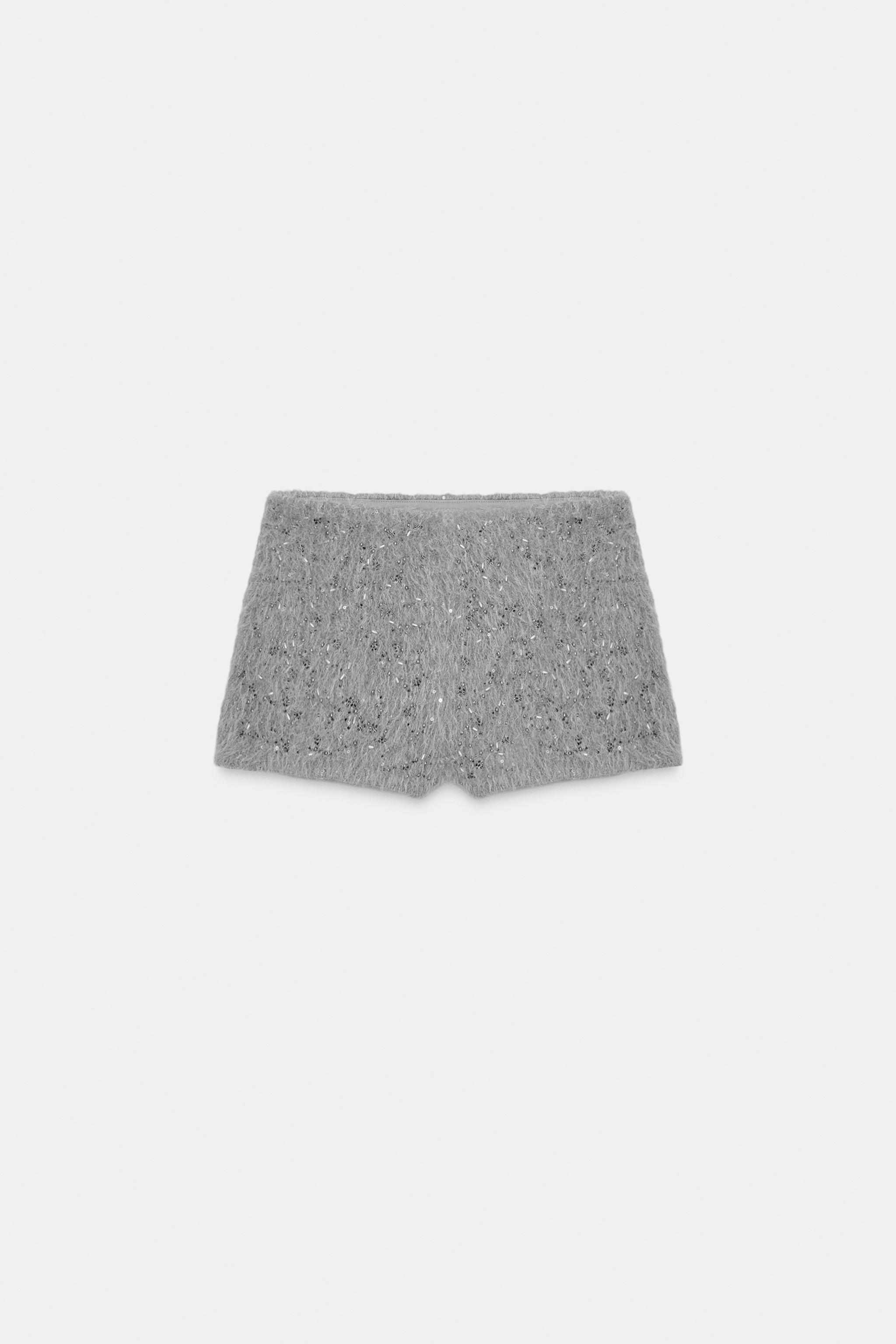 MINI FAUX FUR BEAD SHORTS