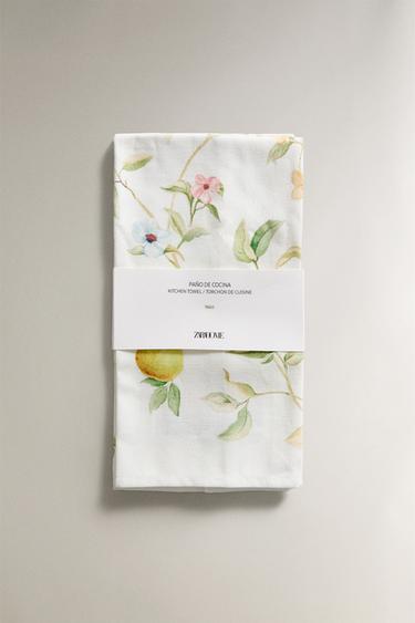 LOT PAÑOS COCINA COTON PERAS (LOT DE 2) - Verdâtre de Zara - Image 4