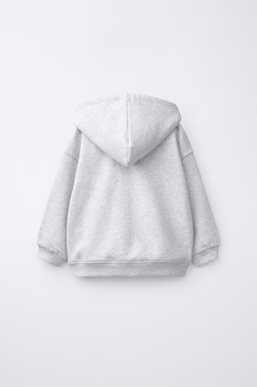 HOODED ZIP SWEATSHIRT — Gray marl 2