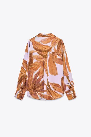 PRINTED SATIN SHIRT - Multicoloured by Zara - Image 7