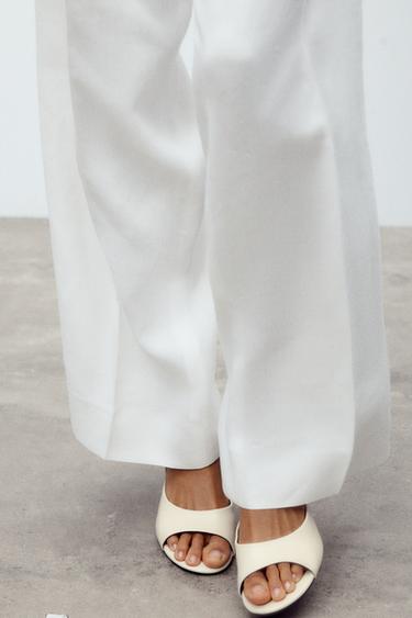MULES À TALONS COMPENSÉS TRANSPARENTS EN CUIR - Blanc écru de Zara - Image 2
