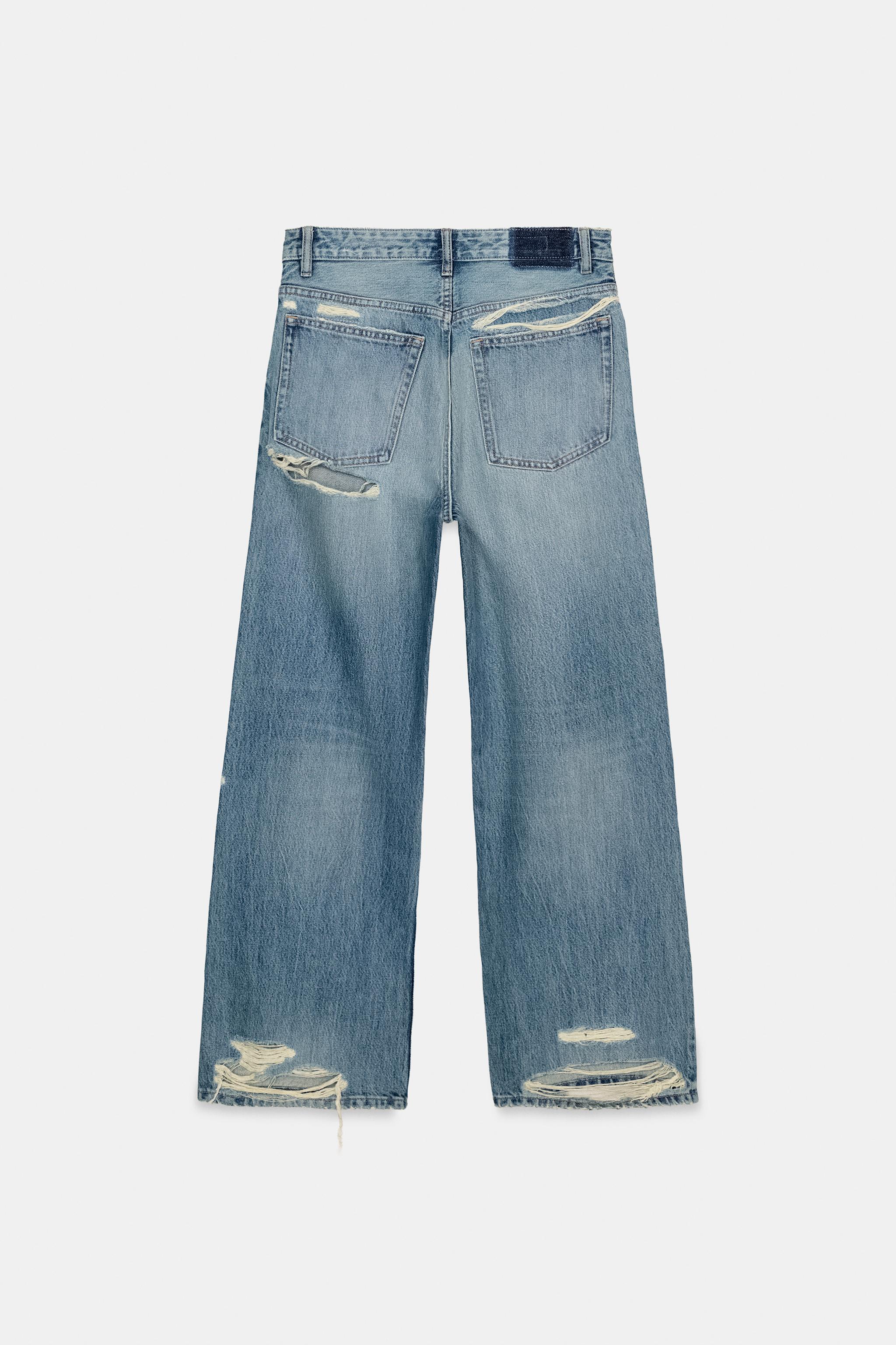 TRF BOYFRIEND RIPPED MID-RISE JEANS