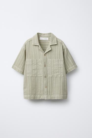 TEXTURED SHIRT - Light green by Zara - Image 0