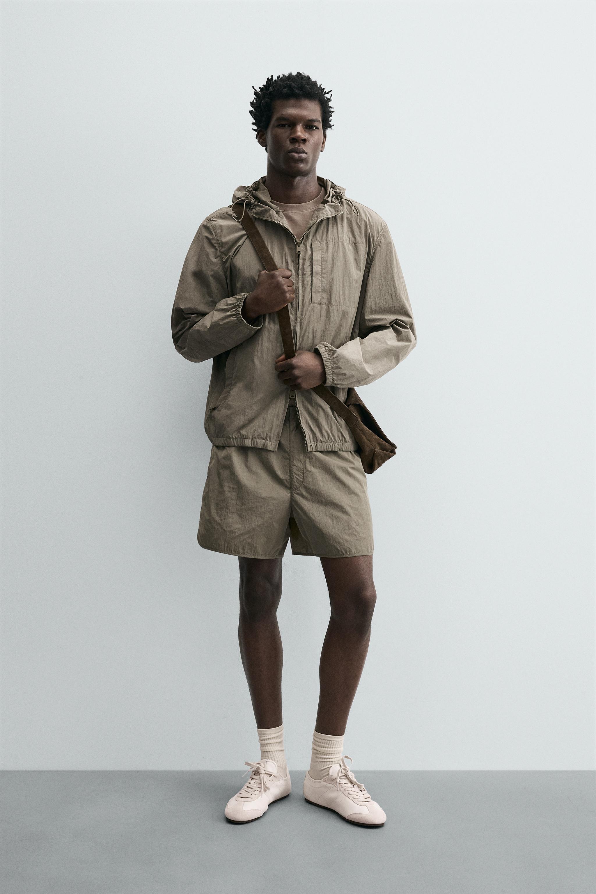 【サラマリカ】Srideri Gather Short Jacket LIGHTWEIGHT TECHNICAL JACKET - Grey green | ZARA Georgia