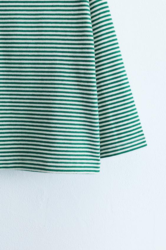 ZARA TIMELESS - T-SHIRT À IMPRIMÉ RAYURES - Vert de Zara - Image 2
