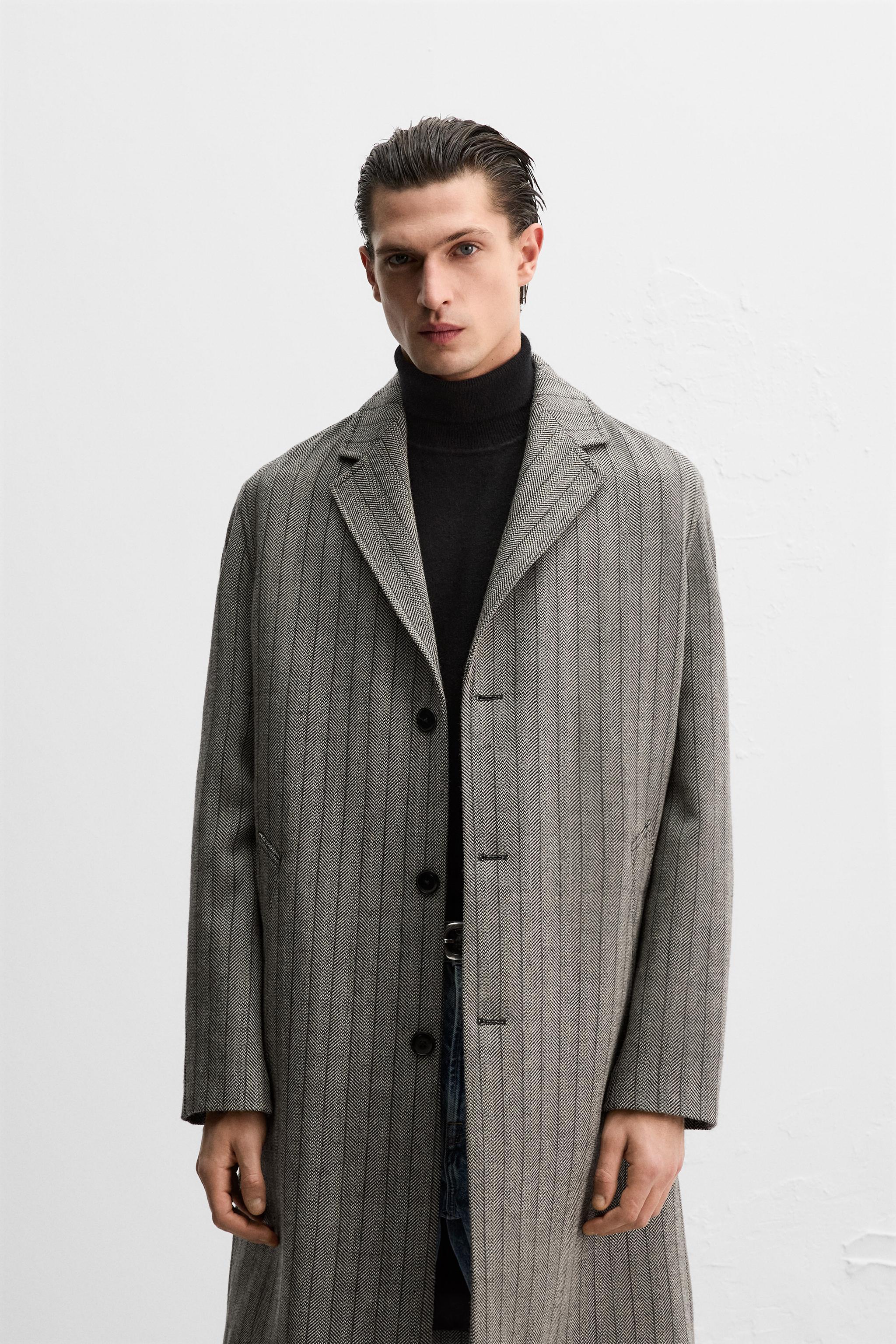 HERRINGBONE WOOL COAT