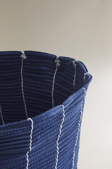 PAINTED COTTON BASKET X FANGLU LIN - Blue by Zara - Image 2