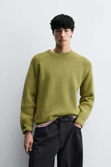 RIBBED TEXTURE SWEATER - Light green by Zara