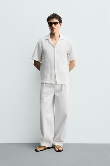 REGULAR FIT CSÍKOS JACQUARD ING – Antikfehér a ZARA-tól