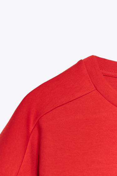 SHORT SLEEVE INTERLOCK SWEATSHIRT - Red by Zara - Image 7
