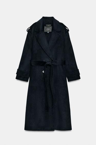 MANTEAU LONG MÉLANGE LAINE ZW COLLECTION LIMITED EDITION - Bleu marine de Zara - Image 6