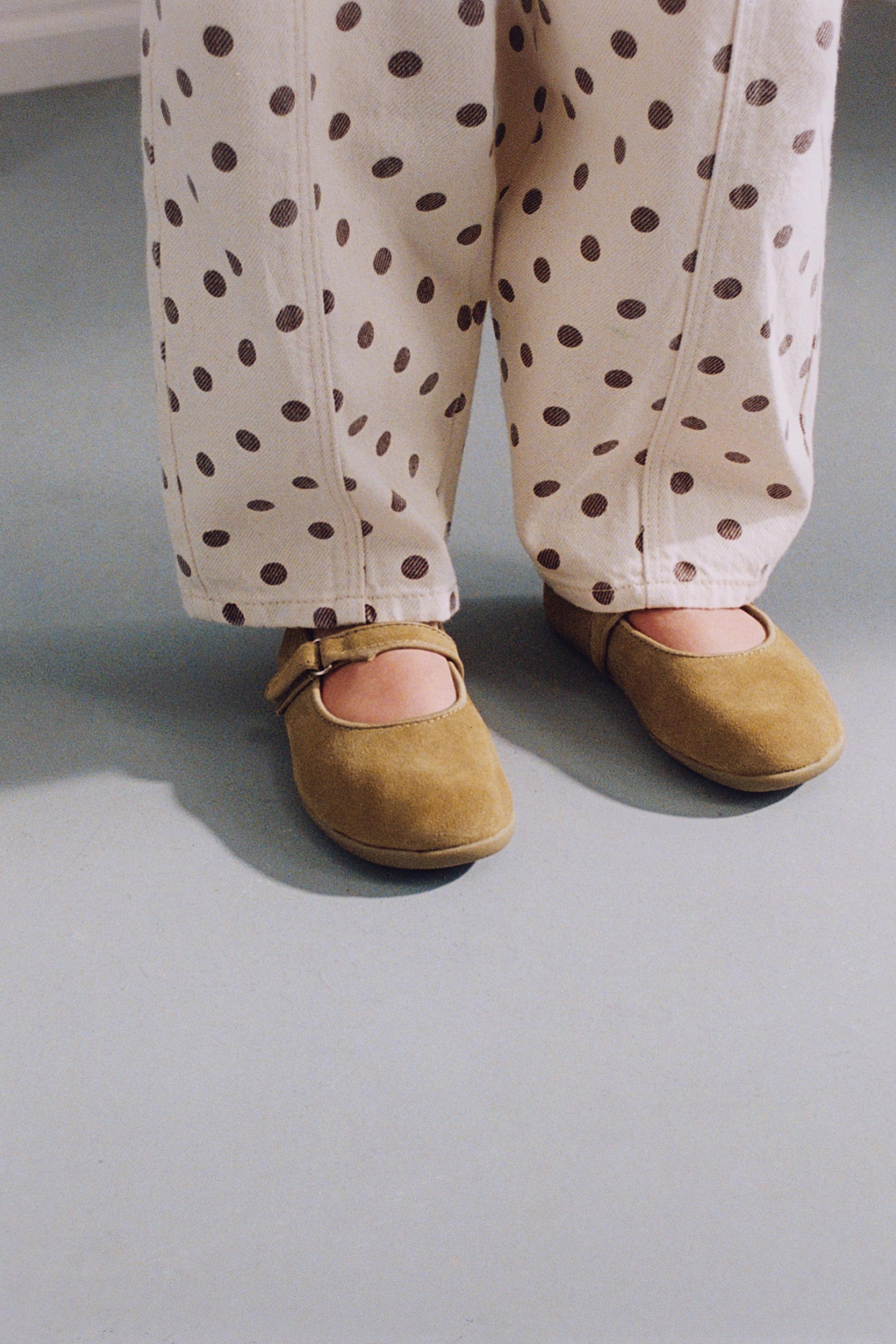 LEATHER BAREFOOT BALLERINA FLATS — Brown