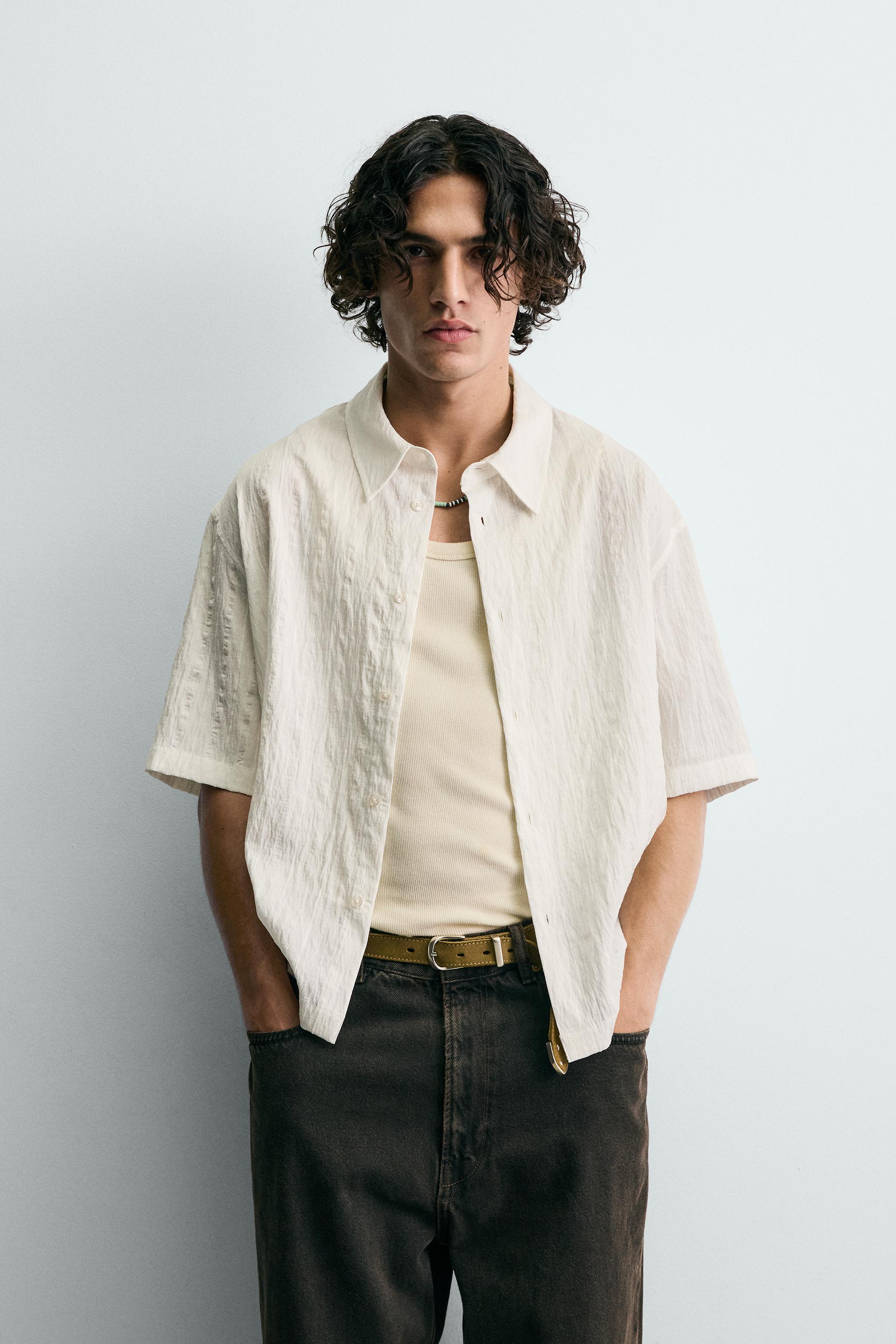 FLOWY TEXTURED STRIPED SHIRT
