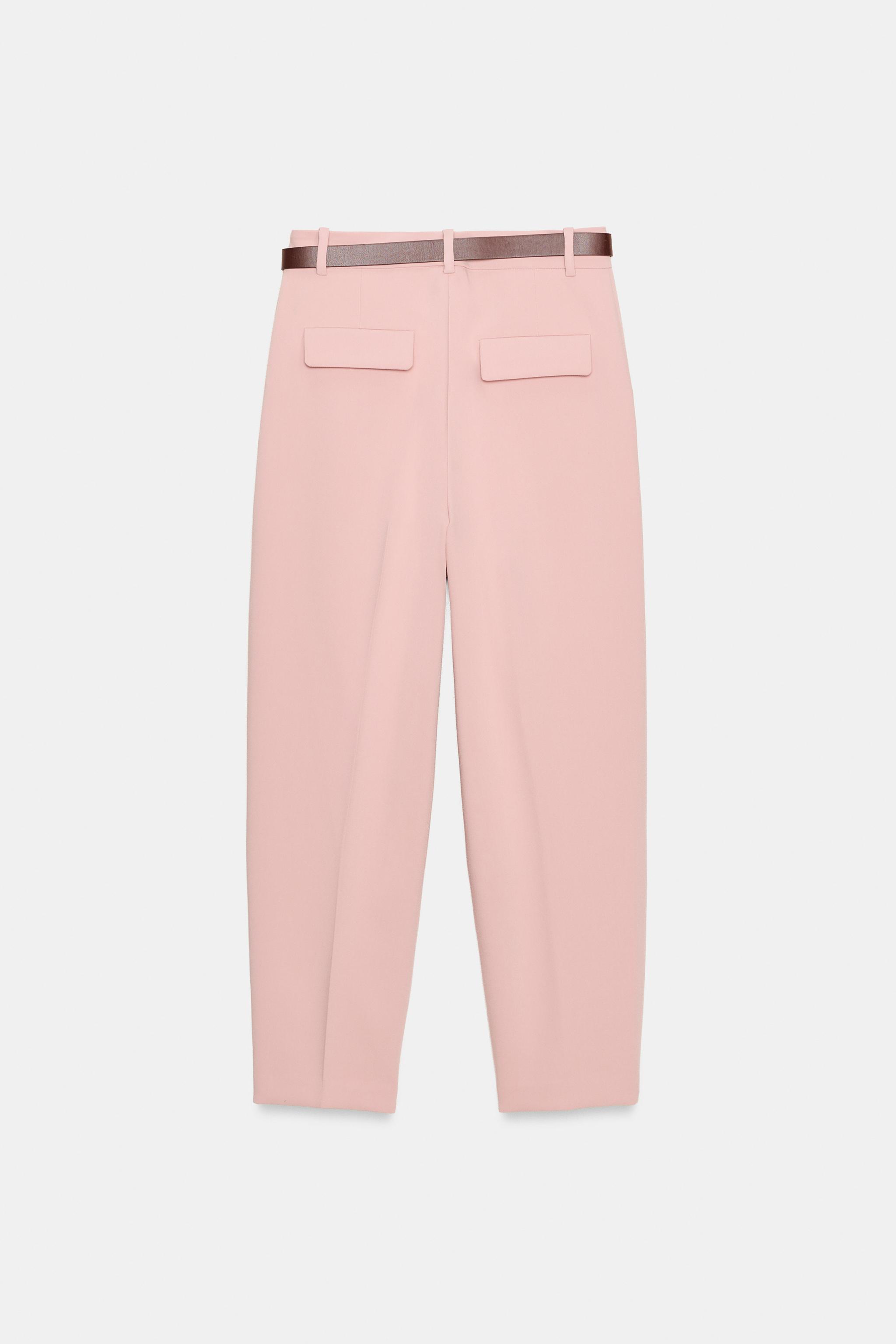 BELTED PLEATED PANTS