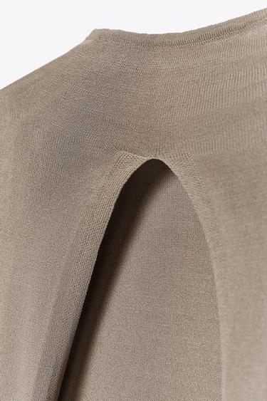 KNIT TOP WITH TIE BACK - Mink by Zara - Image 7