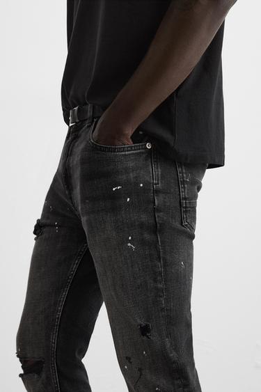 JEAN SKINNY DÉCHIRÉ - Charbon de Zara - Image 4