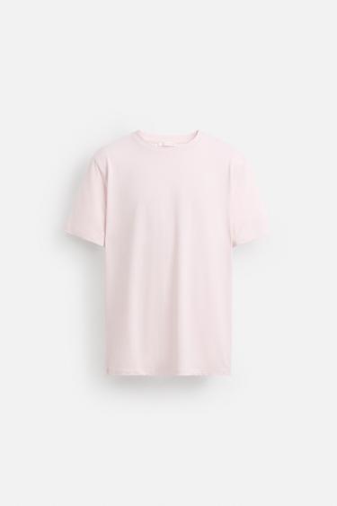 CAMISETA SLIM FIT BÁSICA - Rosa claro de Zara