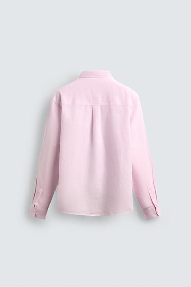 CHEMISE REGULAR FIT LIN - COTON - Rose de Zara - Image 7