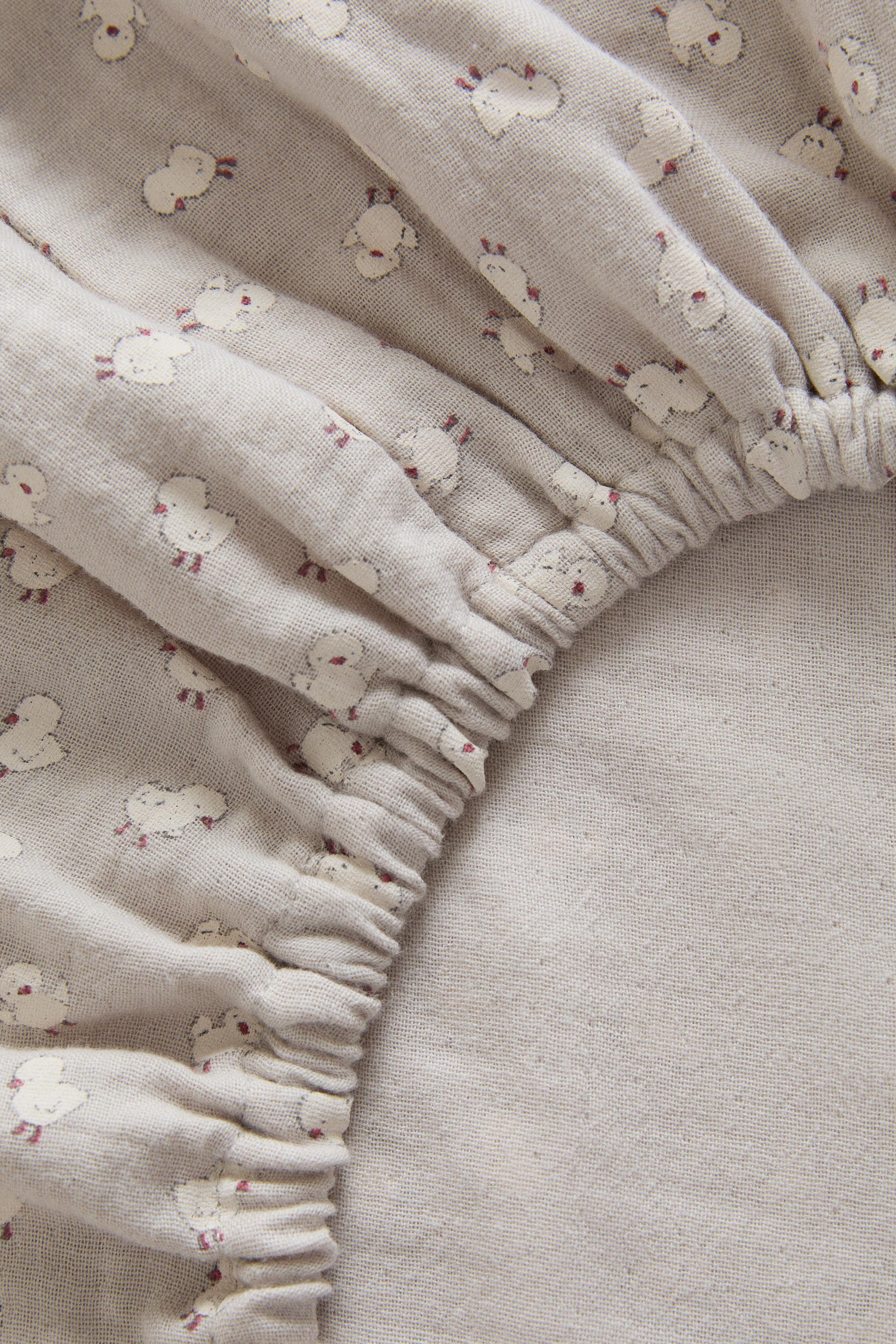 DRAP-HOUSSE ENFANT COTON GAZE POUSSINS