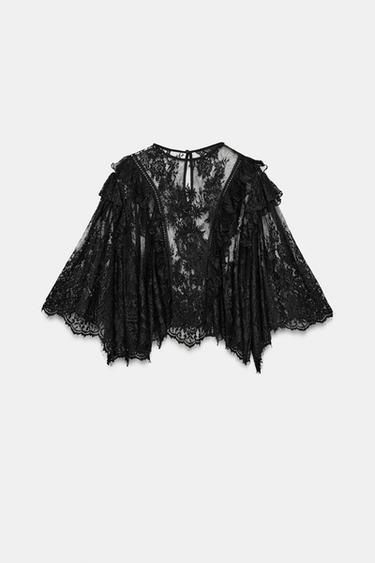 ZW COLLECTION LACE SHIRT - Black by Zara - Image 0