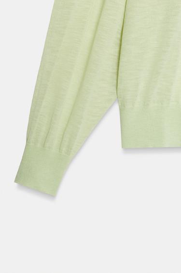 EXTRA FINE WOOL BLEND KNIT JUMPER - Pastel green by Zara - Image 7