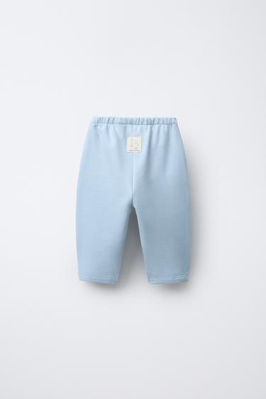 PLUSH BAGGY TROUSERS WITH LABEL - Light blue by Zara - Image 1