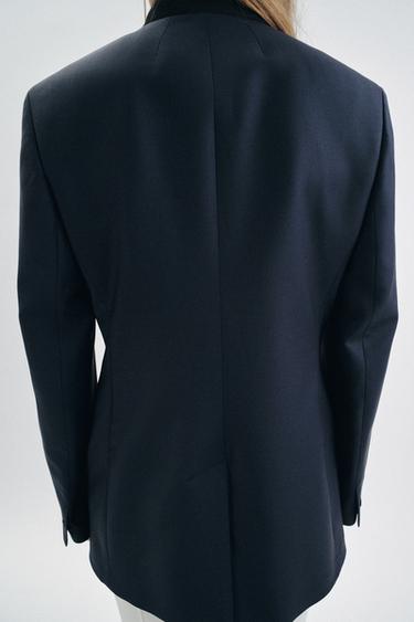BLAZER AJUSTÉE CONTRASTE ZW COLLECTION - Bleu marine de Zara - Image 2
