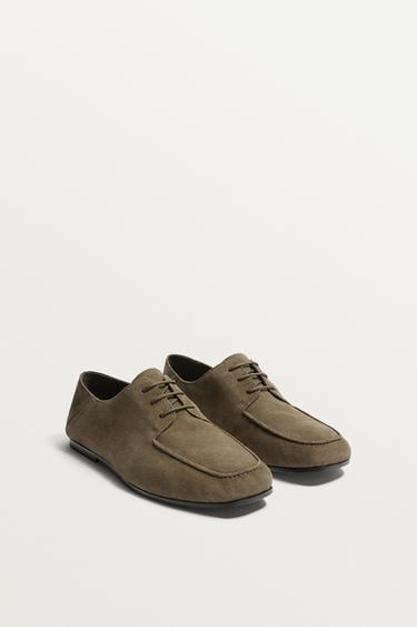 CHAUSSURES CASUAL EN CUIR - Gris taupe de Zara