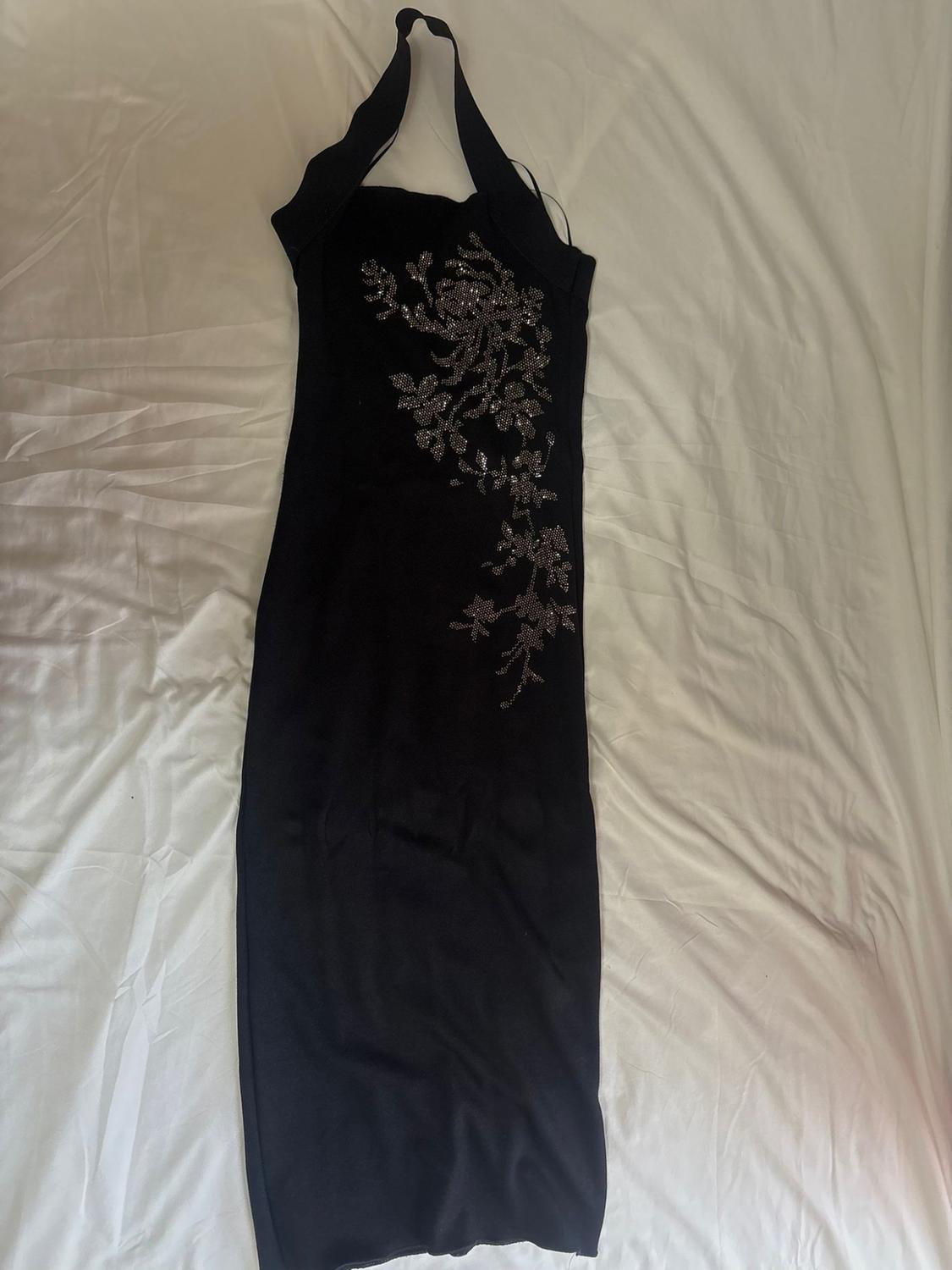 SPARKLY STRETCH KNIT HALTER DRESS - Image 2