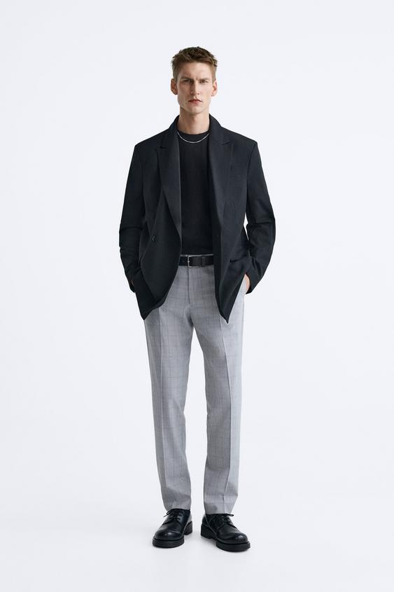 CHECK SUIT TROUSERS - Grey | ZARA South Africa