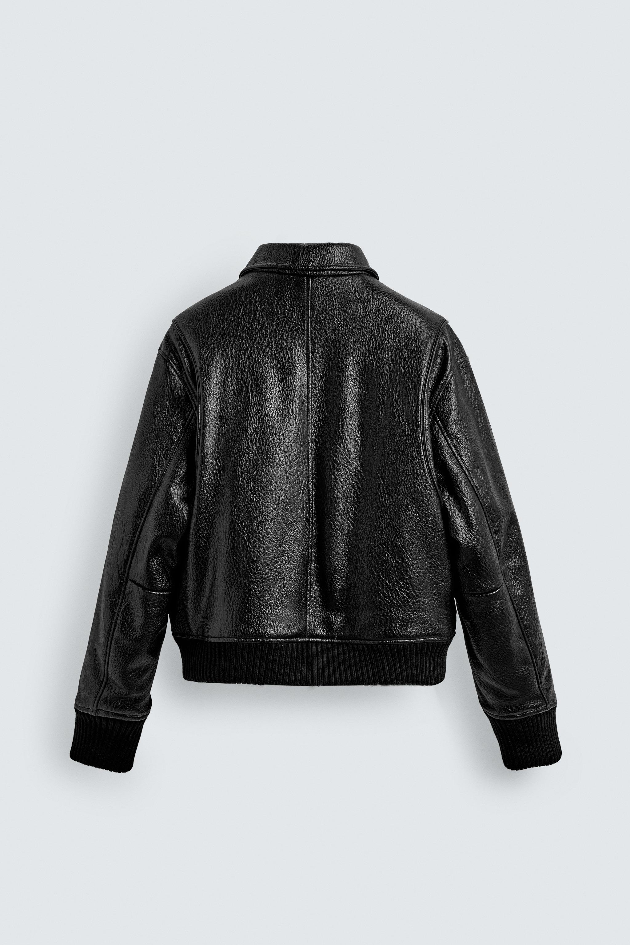 TEXTURED FAUX LEATHER JACKET - Black | ZARA South Africa