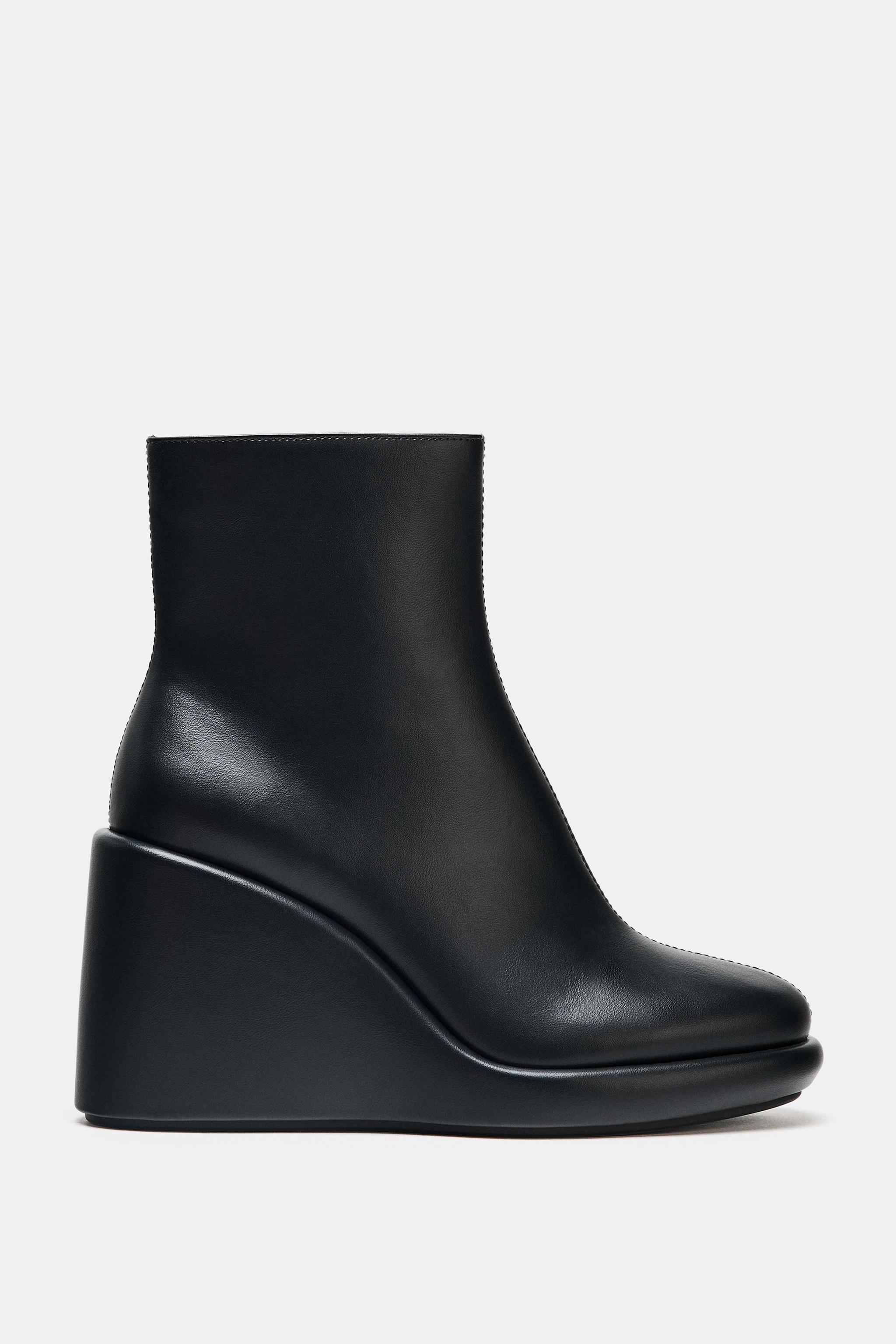 WEDGE ANKLE BOOTS Black ZARA New Zealand