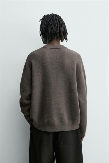 RELAXED FIT TEXTURED JUMPER - Taupe grey by Zara