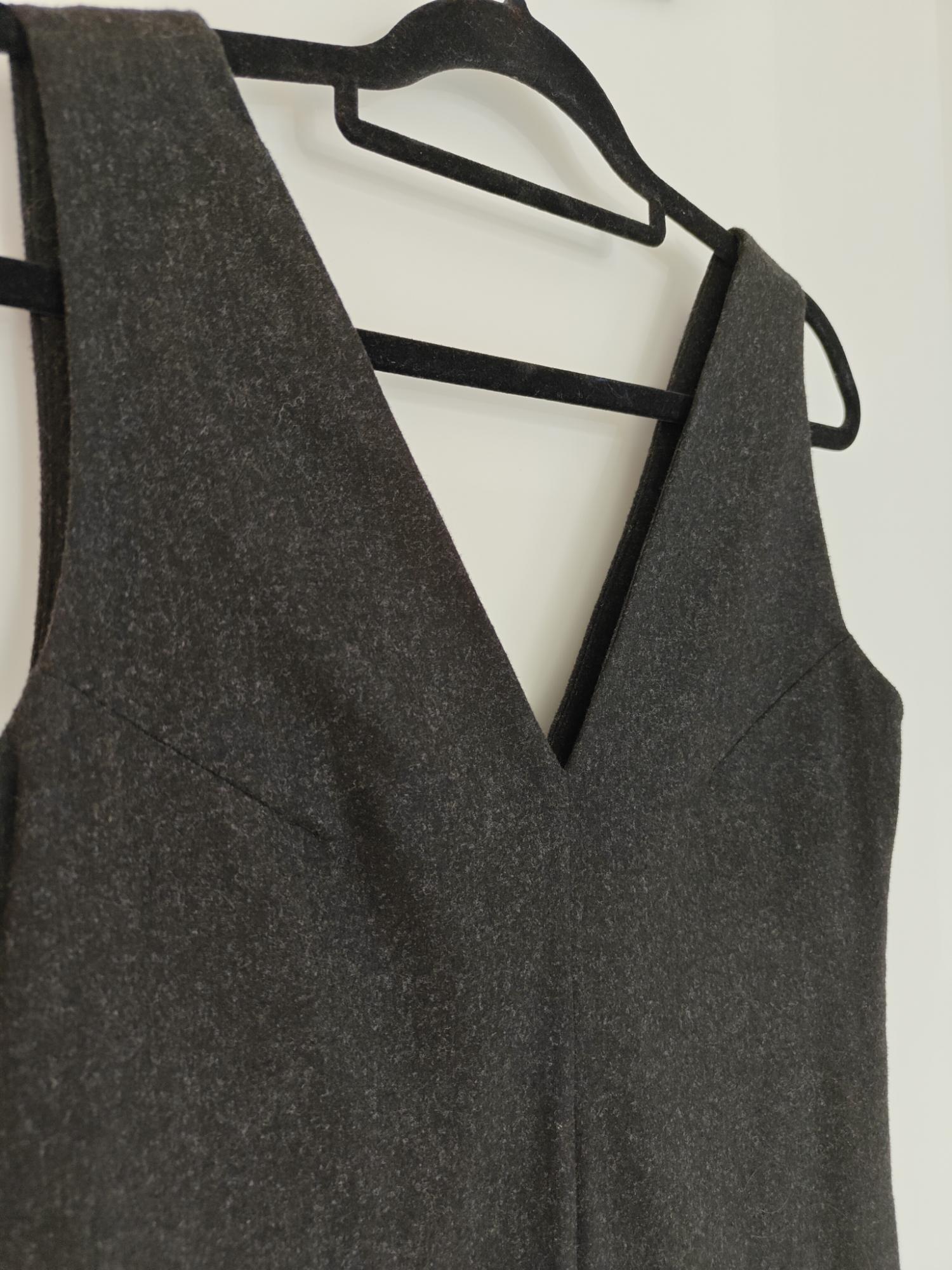 DARK GREY WOOLLEN DRESS WITH POCKETS