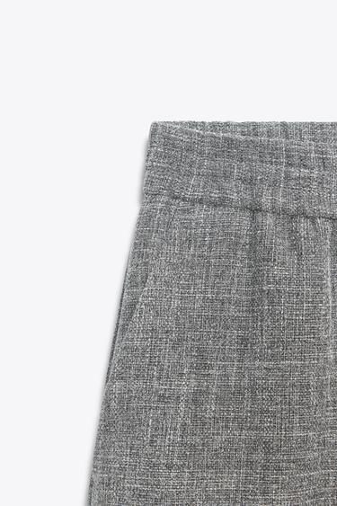 FLECKED WIDE-LEG TROUSERS - Grey marl by Zara - Image 6