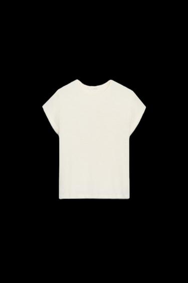 T-SHIRT IM RUSTIKALEN LOOK MIT KURZEN ÄRMELN - Cremefarben von Zara - Bild 0