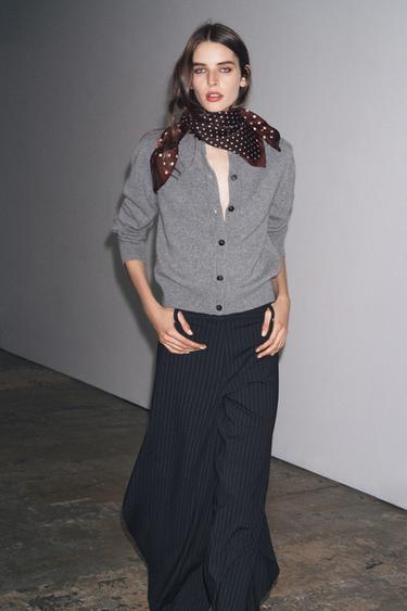 POLKA DOT PRINT SCARF - Brown by Zara - Image 0