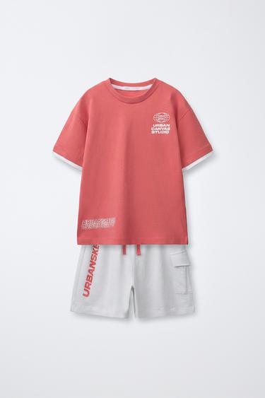 6-14 ANYS/ PIJAMA DOBLE MÀNIGA ESTAMPAT TEXT - Vermell de Zara