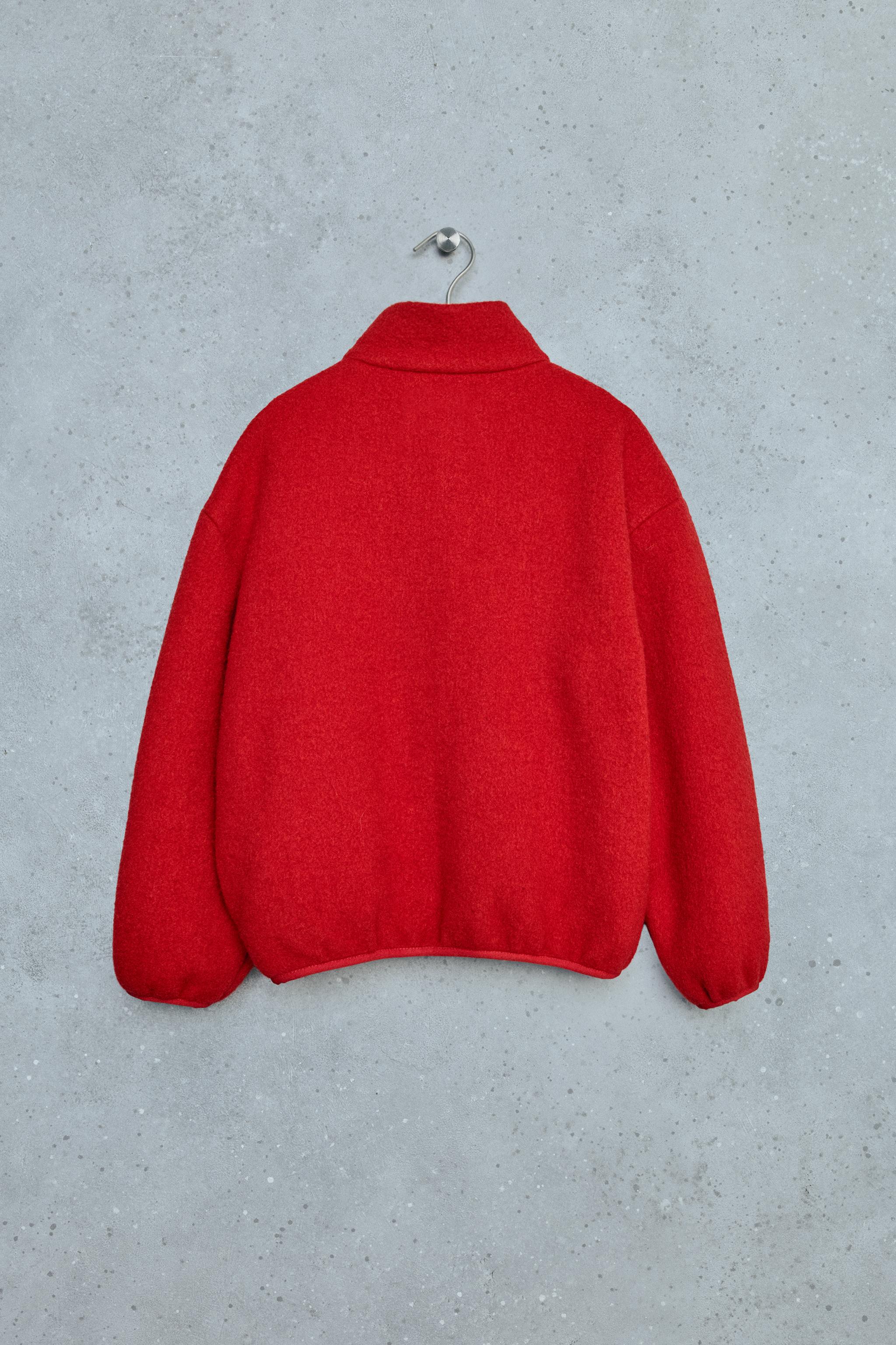 STORIESZ - WOOL BLEND KANGAROO SWEATSHIRT — Red