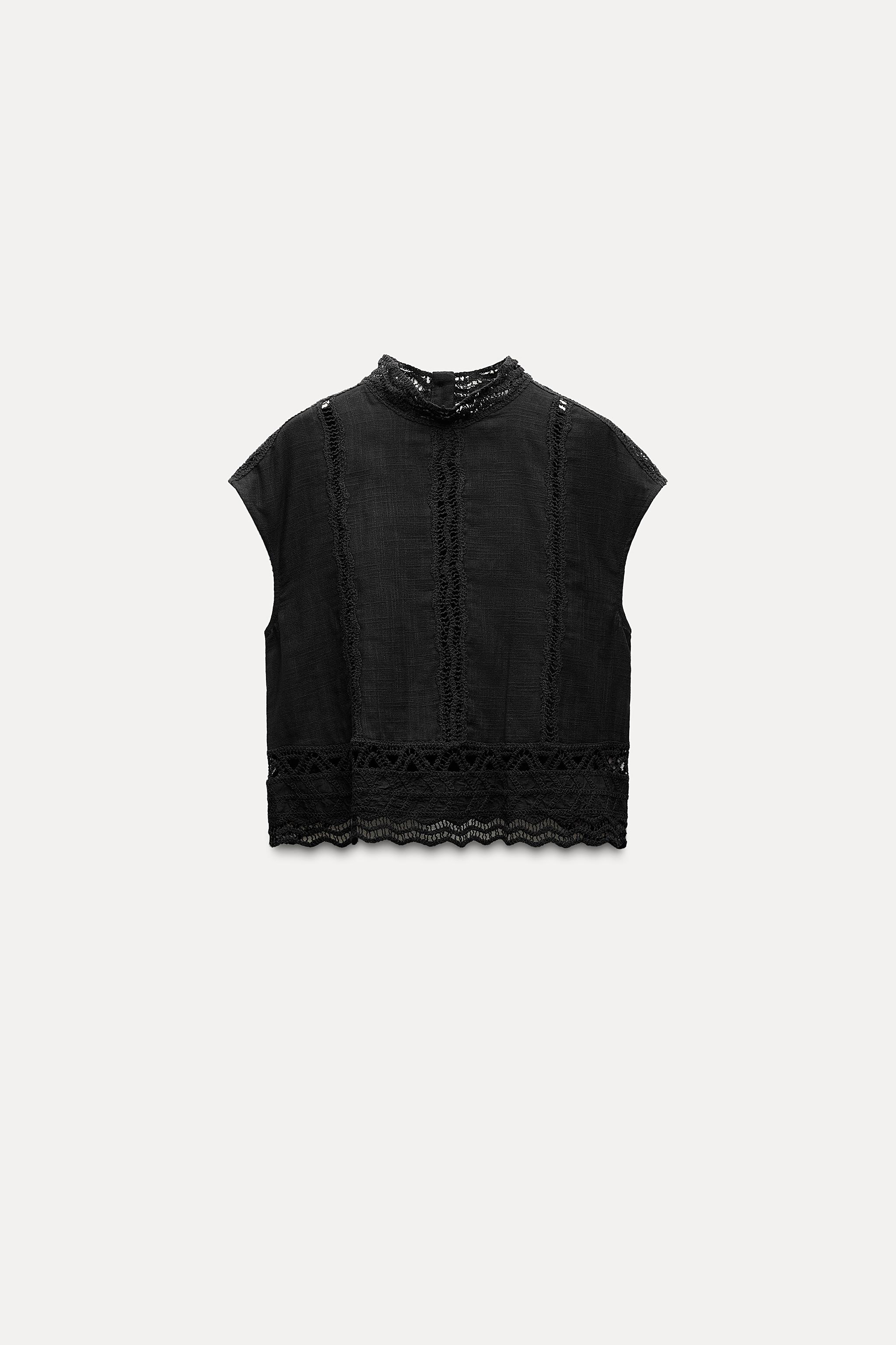 ZW COLLECTION CROCHET TOP - Black | ZARA Australia