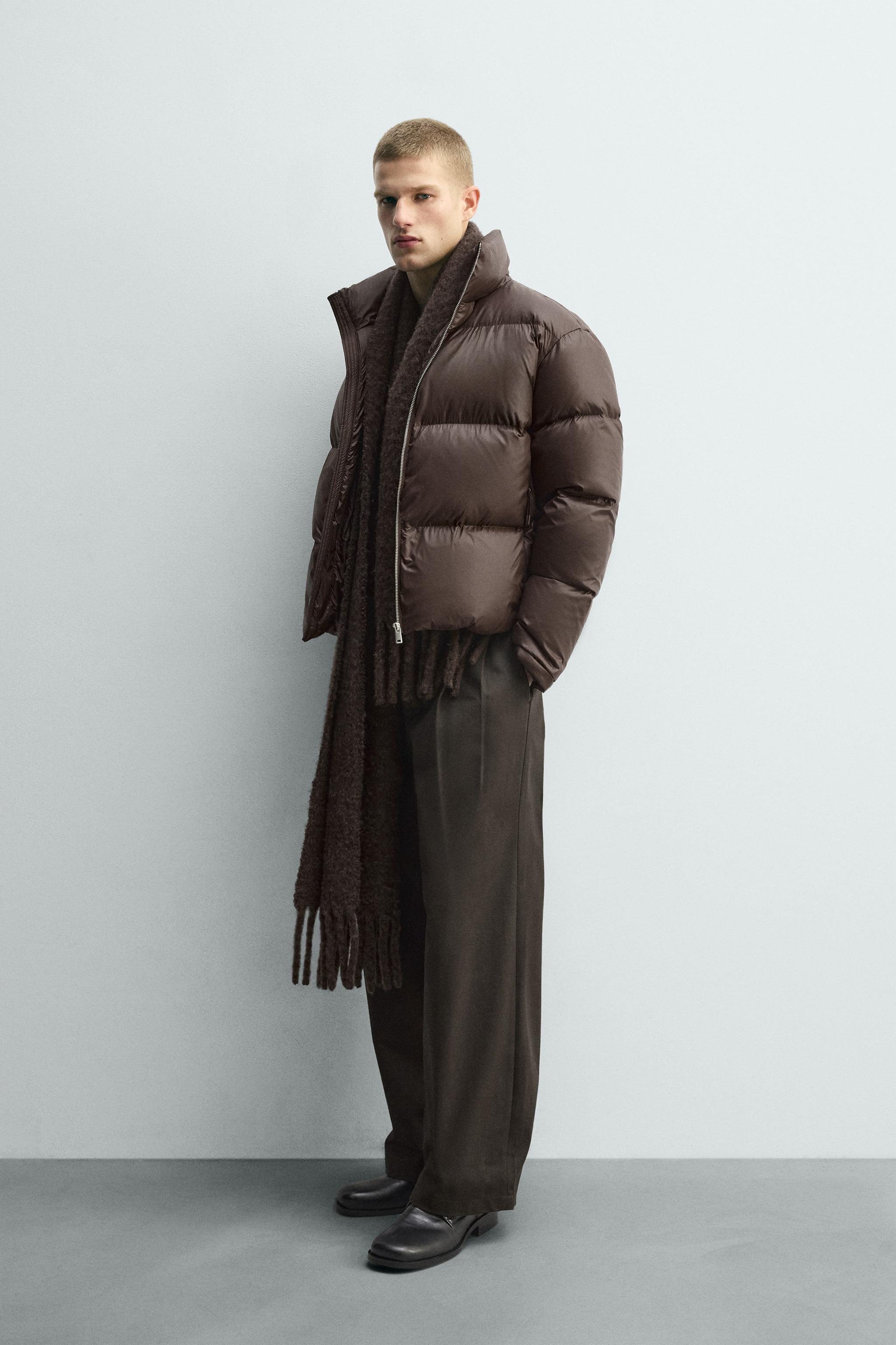 80％ダウン - 20％フェザー パフジャケット - ブラウン | ZARA Japan