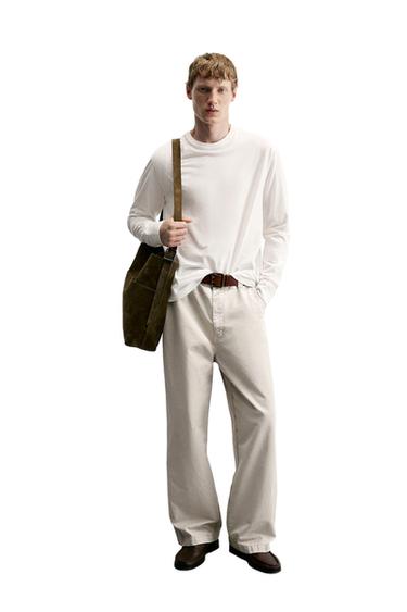 LIGHTWEIGHT LONG SLEEVE T-SHIRT - White by Zara