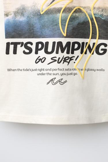 SURF PHOTO PRINT T-SHIRT - Ecru by Zara - Image 3