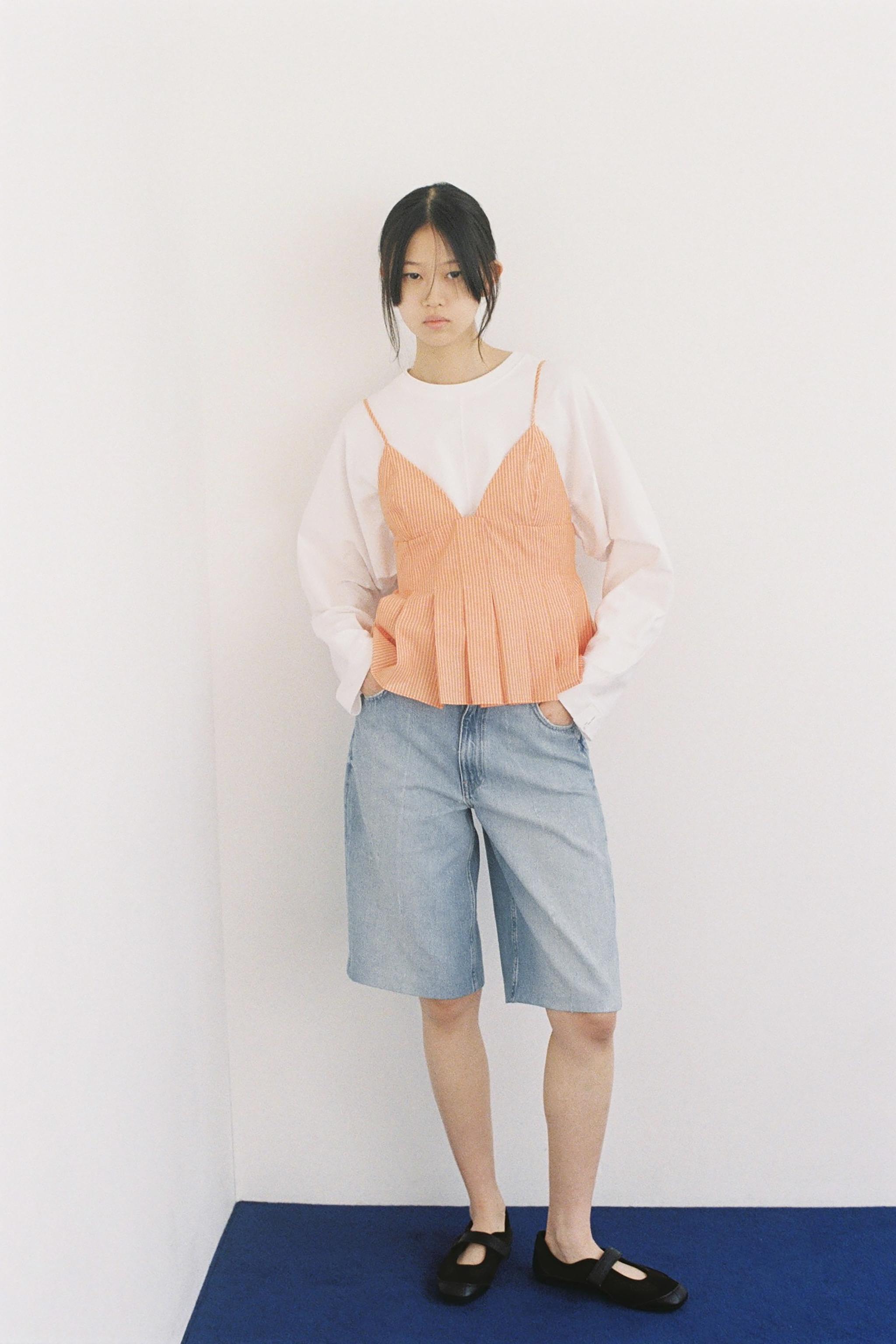 【porinさん専用】白トップス ポプリン コルセットトップス - ホワイト | ZARA Japan / 日本